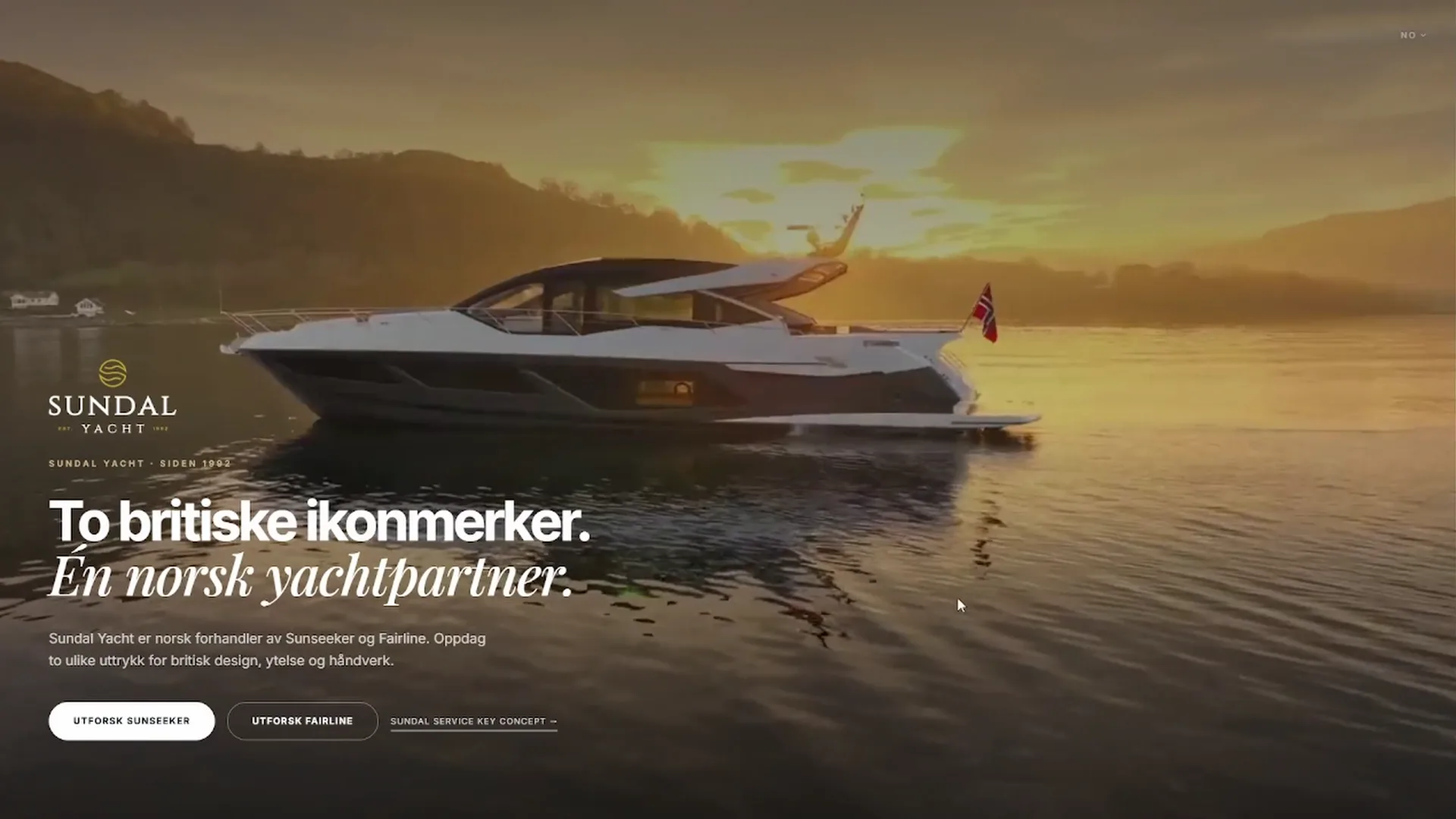 Forsiden til sundalyacht.com.