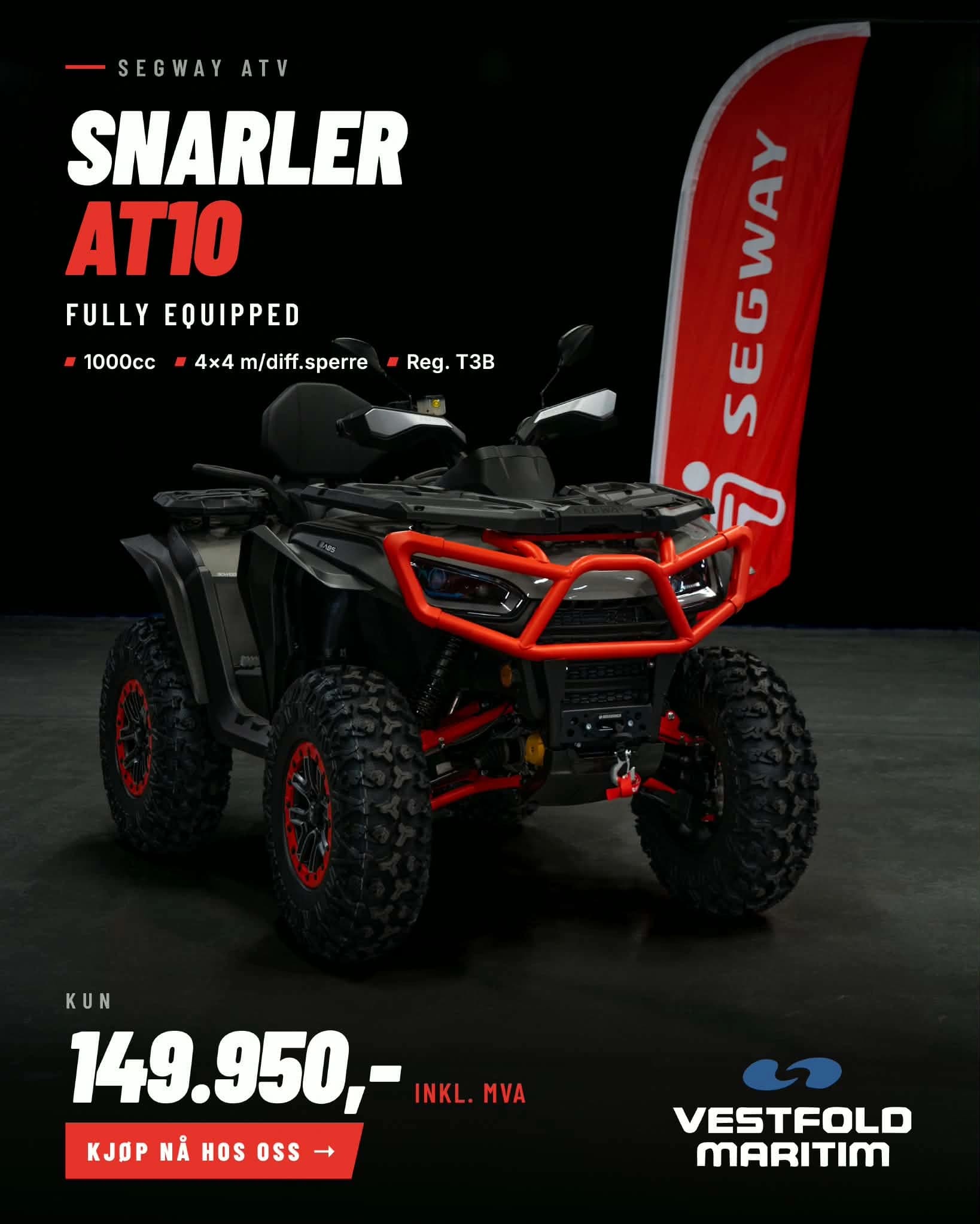 Produktbilde av Segway Snarler AT10 ATV med pris og spesifikasjoner for Vestfold Maritim.